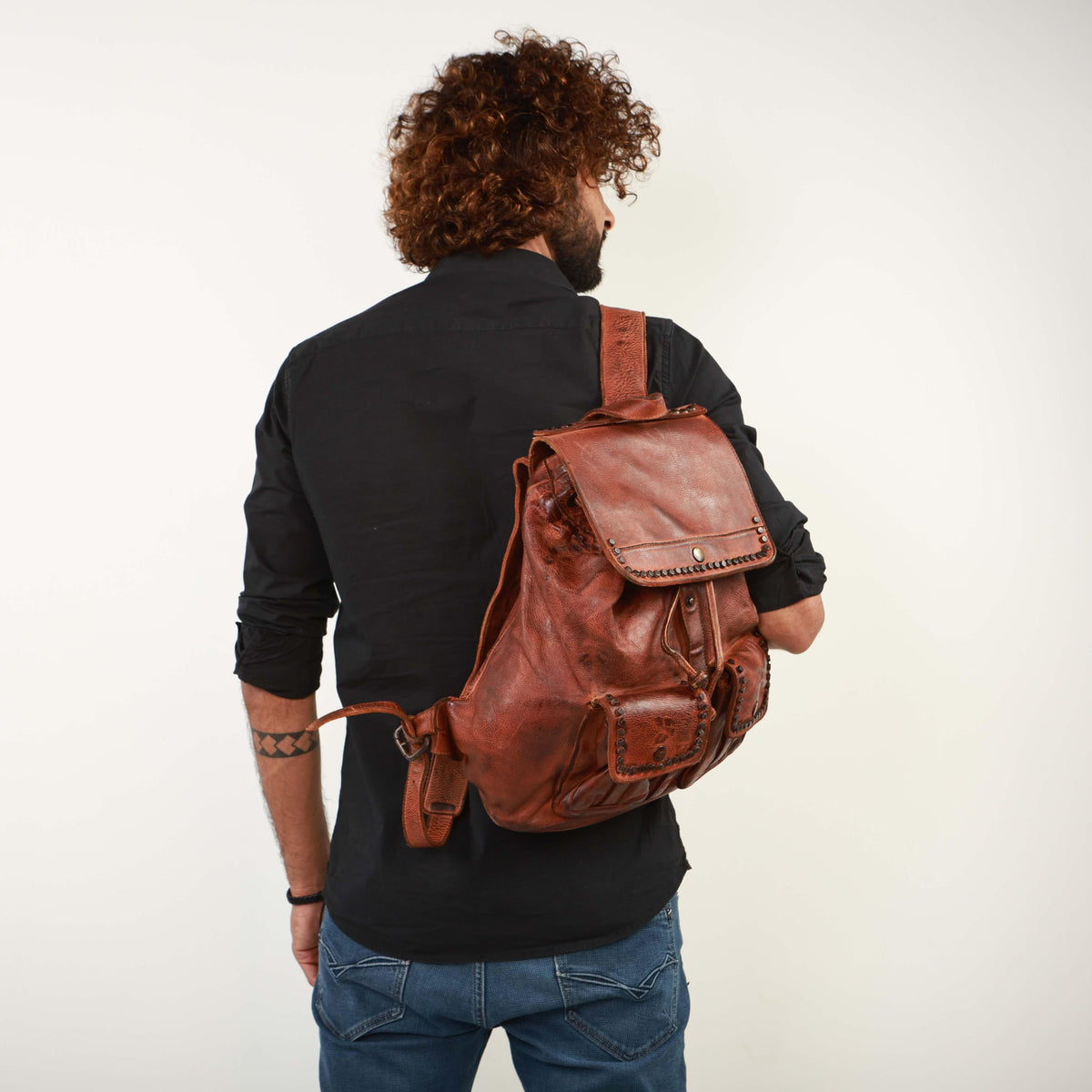 classic leather backpack men Buy Classic Leather Backpack