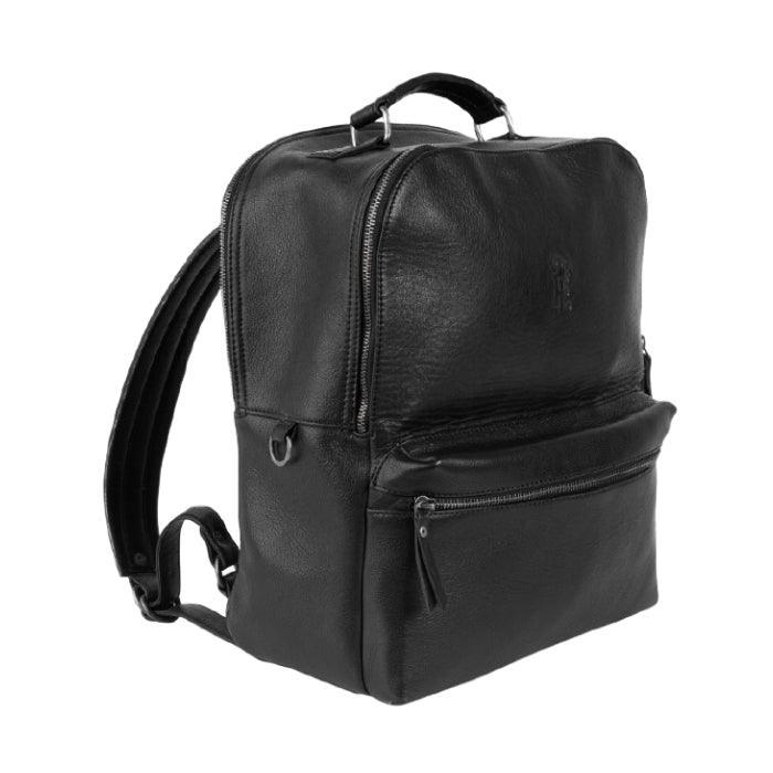 Shop Traveler's Leather Backpack - SKU: LBP-3229B-BLK