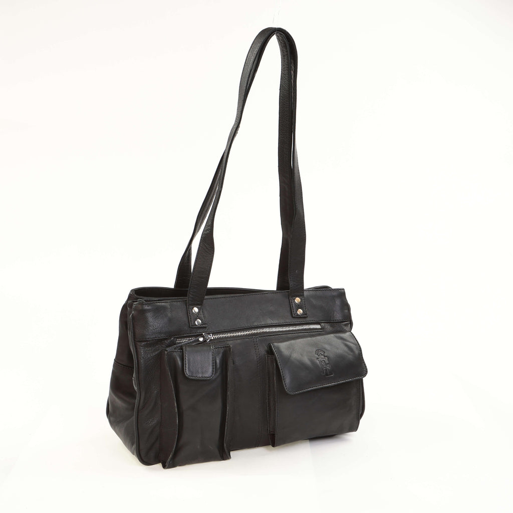 Buy Black 3 Zip Compartment Handbag for women - Leather Bags and