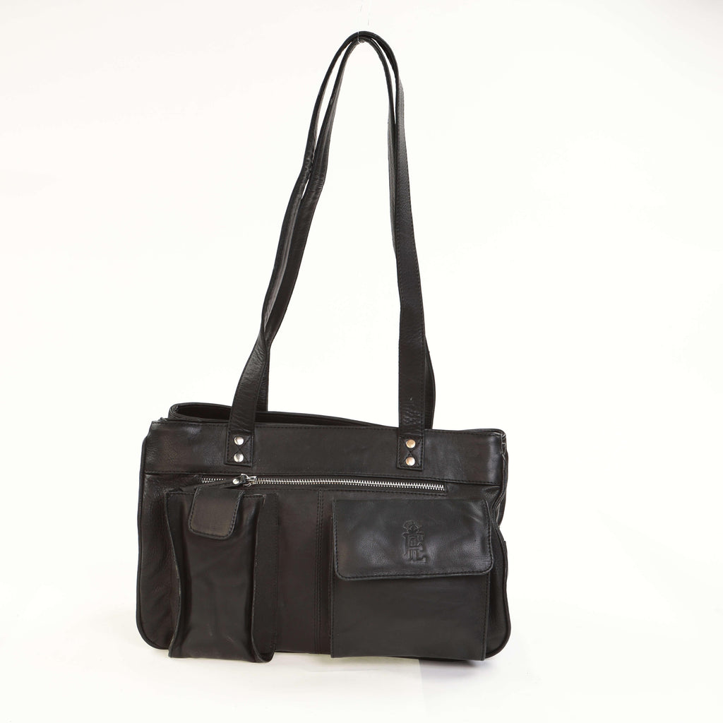 Buy Black 3 Zip Compartment Handbag for women - Leather Bags and