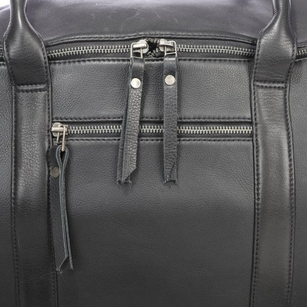 Black Leather Duffel Bag