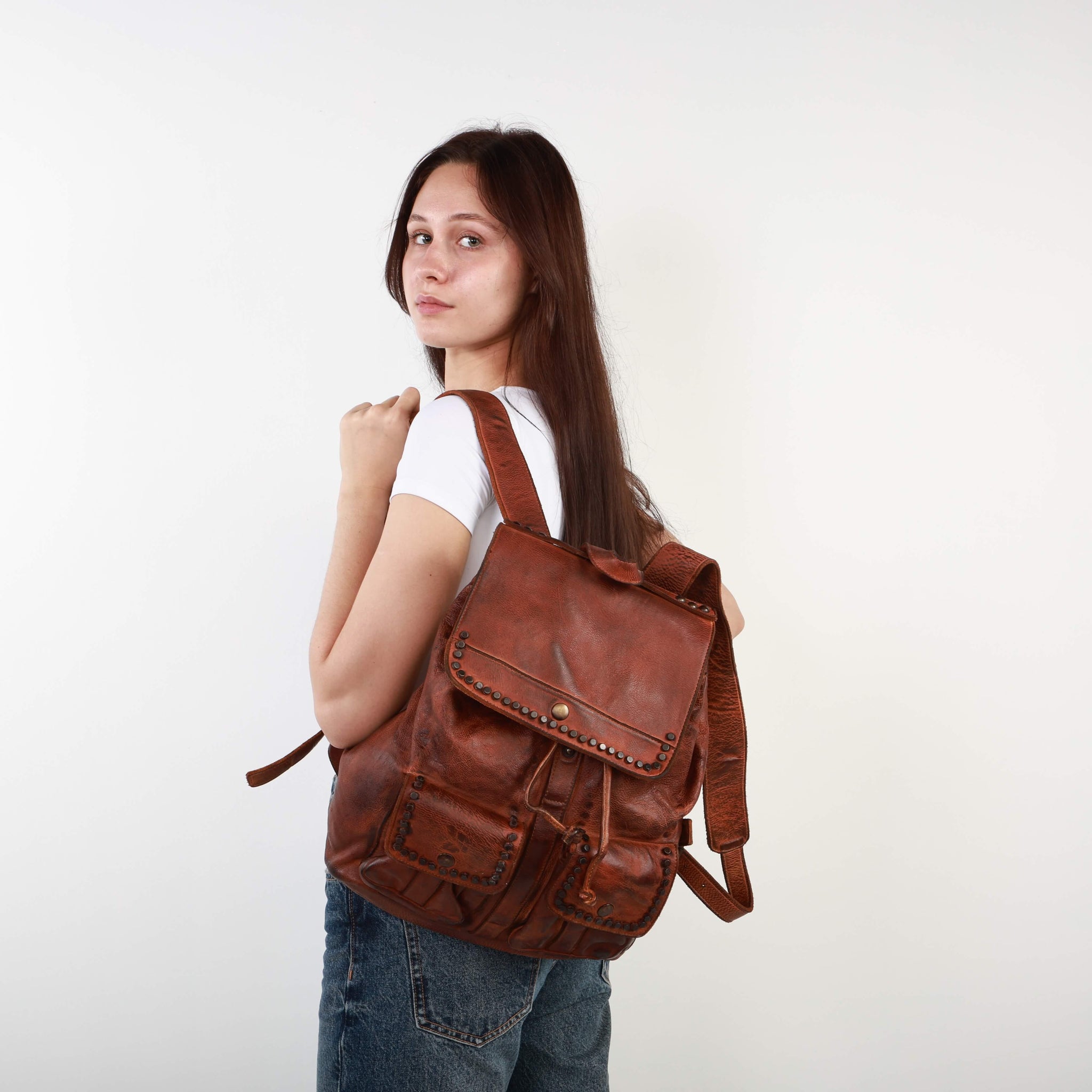 Buy Classic Leather Backpack - SKU: LBP-LUBP2-BRWN – Leather Backpacks ...