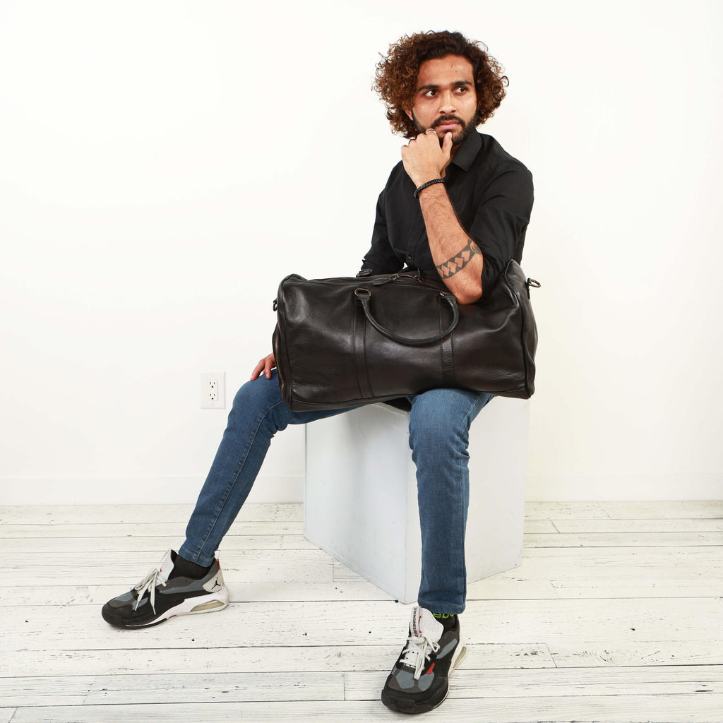 Shop Classic Leather Duffle - SKU : LDB-LUBP1-BLK - Leather Duffel