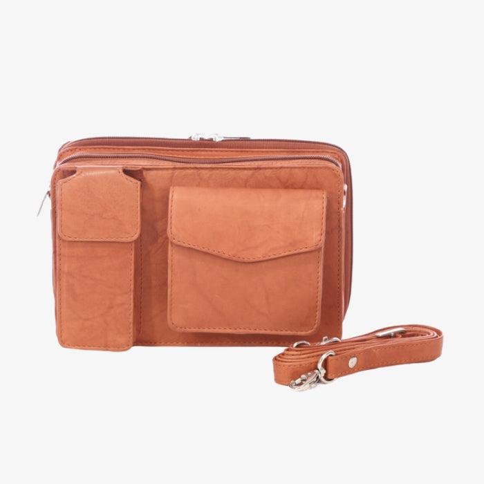 Leather Organizer With Exterior Pocket