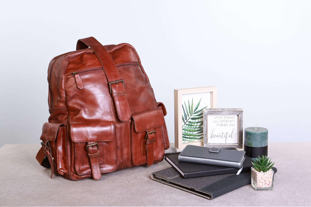 Shop Vintage Urban Leather Backpack - SKU: LBP-LUBP2-BRWN - Leather  Backpacks  Family Leather