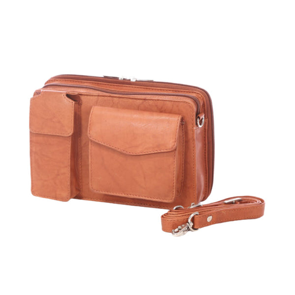 Leather Organizer With Exterior Pocket