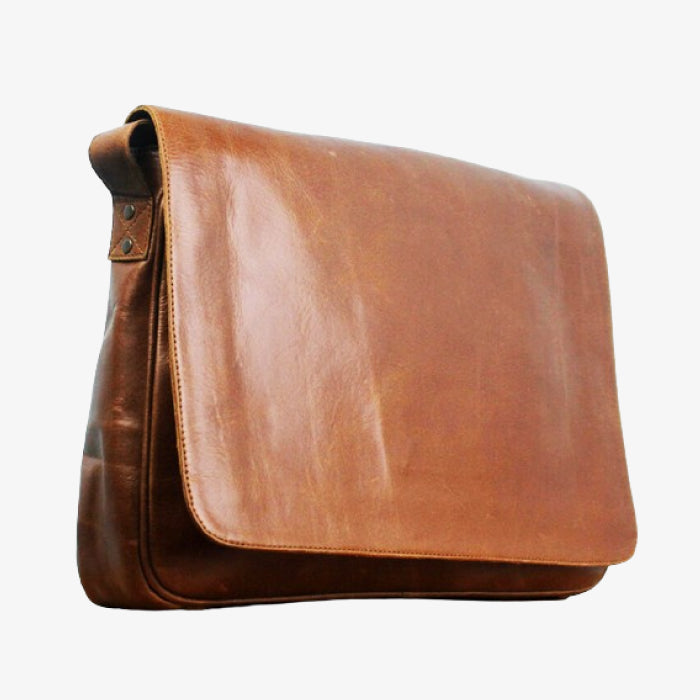 Leather Messenger Bag | Brown