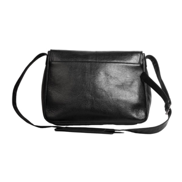 Leather Messenger Bag | Black